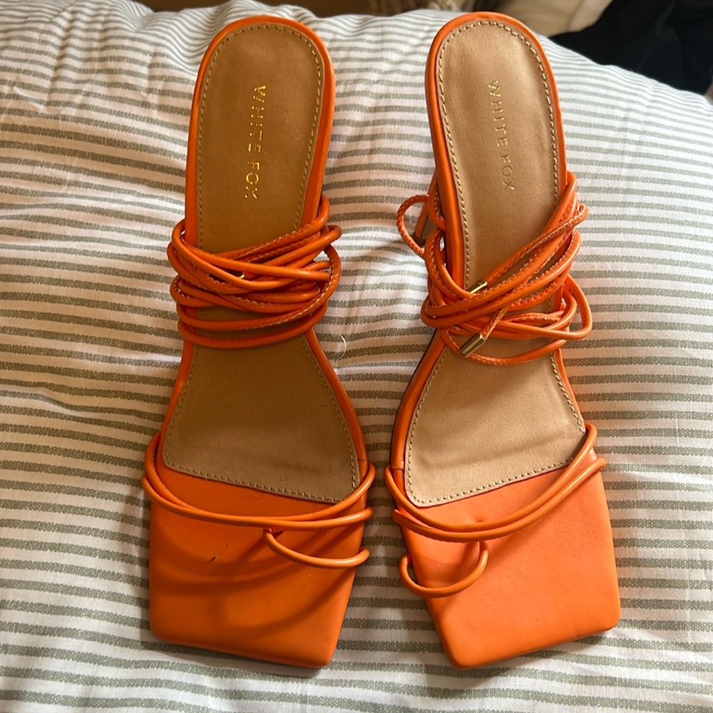 White fox Orange heels